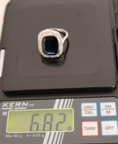 Bague 53 Bague Art Déco Saphir Diamants Platine 58 Facettes 565