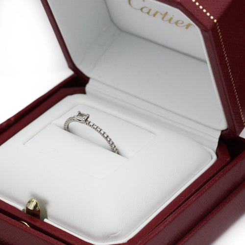 Bague 53 Bague Or blanc, Diamants, Etincelle - CARTIER 58 Facettes 260011R