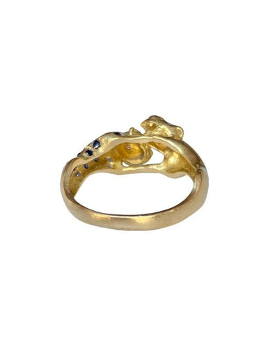 Bague 54 Bague en or jaune saphirs diamants 58 Facettes