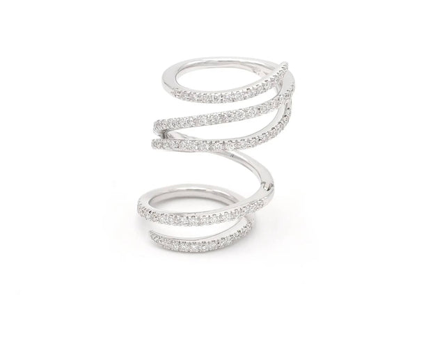 Bague Bague en or blanc sertie de diamants en spirale de 1,44 ct 58 Facettes 13975