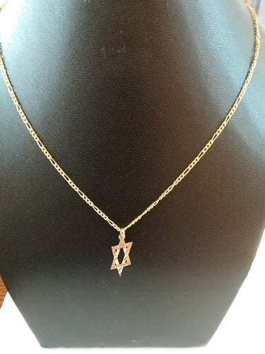 Collier Etoile de David Or Rose et Sa Chaine 58 Facettes