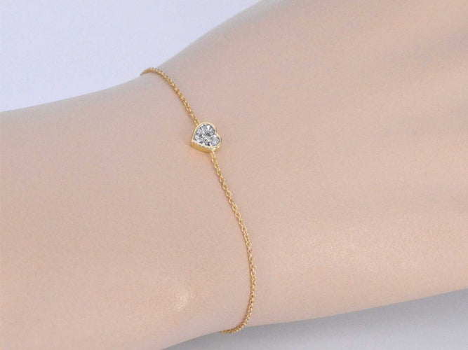 Bracelet Bracelet en or avec cœur en diamant 0,10 carat 58 Facettes 2233