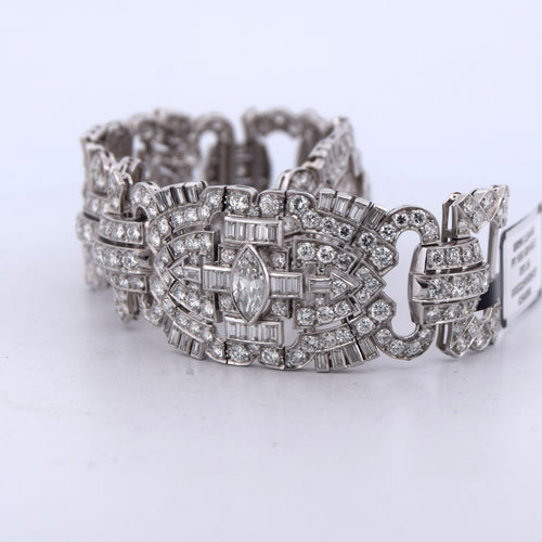 Pulseira estilo Art Deco em Platina e diamantes 