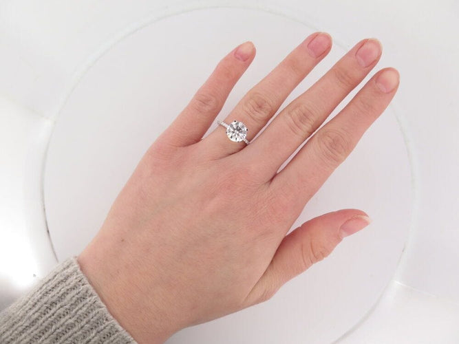 Bague 52 bague diamant solitaire 3.25 ct 52 en or blanc 18k certificat 58 Facettes 266703