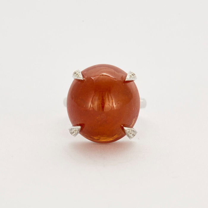 Bague 54.5 Bague or blanc spessartite 58 Facettes 32600142