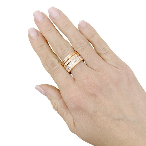 Bague 56 Bague Boucheron, «QUATRE RADIANT ÉDITION», deux ors et diamants. 58 Facettes 35015