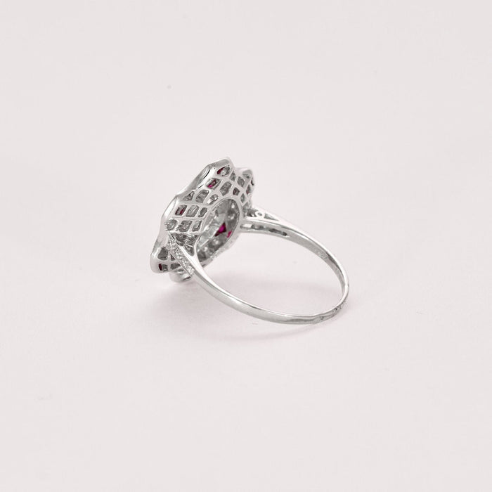 Bague 54 Bague style Art Déco diamants rubis 58 Facettes