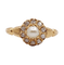 Bague 48.5 Bague marguerite antique or rose 18k perle et diamants taille roses (circa 1900) 58 Facettes A06176