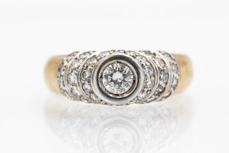 Bague 56 Bague vintage en or avec diamants. 58 Facettes JP01