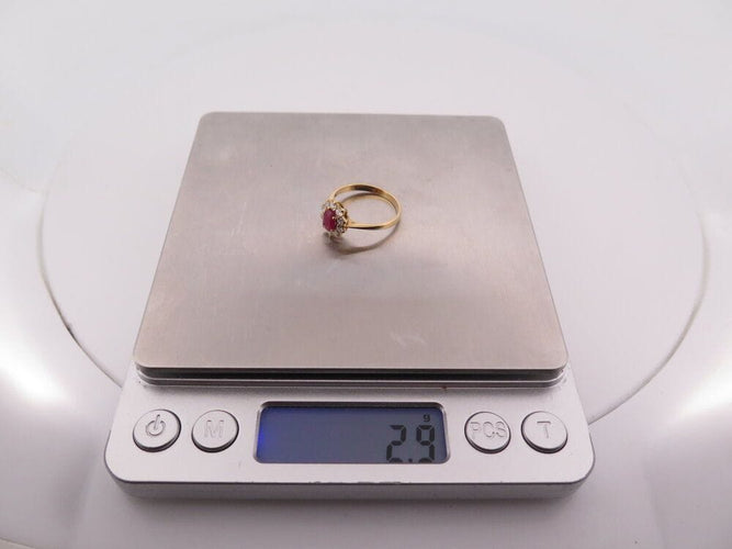 Bague 56 bague marquise en or jaune 18k sertie rubis 0.29ct diamants 0.45ct t56 58 Facettes 266445