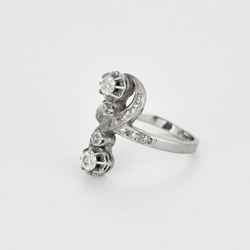 Bague 55 Bague or blanc diamants 58 Facettes