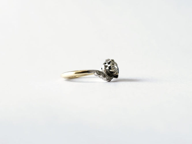 Bague 50 Bague Toi et Moi or jaune - Diamant et saphir 58 Facettes