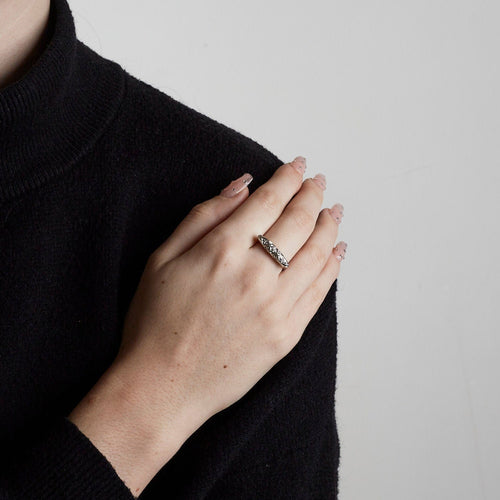 Bague 55 Bague en or blanc et diamants 58 Facettes 2527