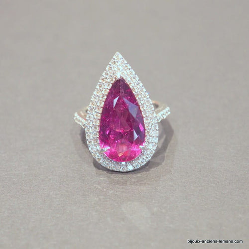 Bague 54.5 Bague or blanc et tourmaline 58 Facettes 4806