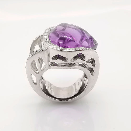 Bague 51 Bague améthyste et diamants 58 Facettes