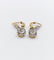 Boucles d'oreilles Dormeuses or jaune, spinelles blanc synthétiques et diamants taille rose (circa 1920) 58 Facettes A06245