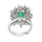 Bague 55 Bague Pompadour  Or blanc Emeraude, Diamant 58 Facettes 4398644CN