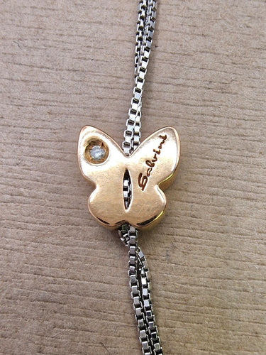 Collier Collier réglable papillon Salvini en or blanc et rose 58 Facettes