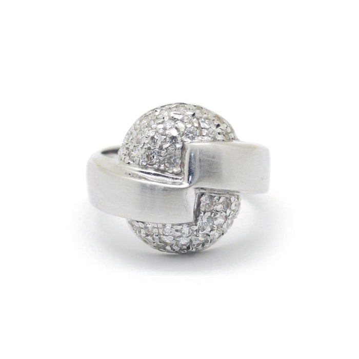 Bague 58 Bague or blanc et diamants 58 Facettes 170127R