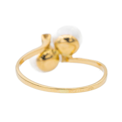 Bague 58 Bague Toi & Moi Or jaune Perle, Diamant 58 Facettes 3105054CN