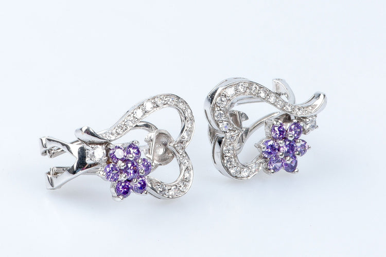 Bague Bague coeurs et fleurs en or blanc 18 carats 58 Facettes 111.20995-53