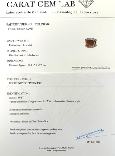 Bague 58 Bague or blanc 18K, diamants et rubis 11ct certifié 58 Facettes