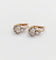 Boucles d'oreilles Dormeuses antiques en or rose 18k et diamants taille rose 58 Facettes A06338