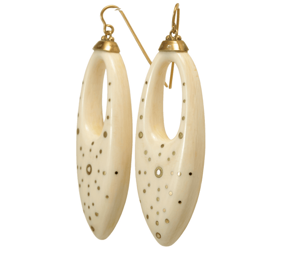 Boucles d'oreilles Boucles d'oreilles antiques en or piqué ivoire 58 Facettes 7662