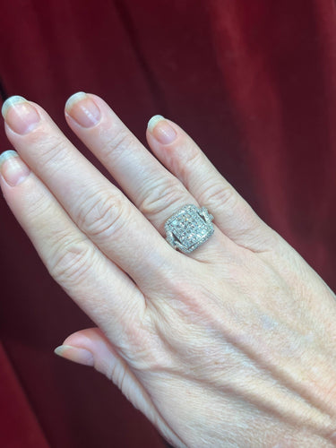 Bague 51 Bague Or blanc Diamants princesse 58 Facettes 2640 A