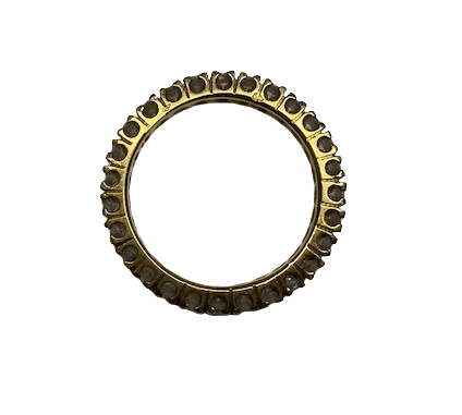 American wedding ring in yellow gold with diamonds