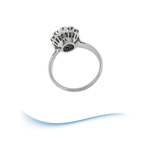 Bague 59.5 Bague de fiançailles Vintage or gris diamants 58 Facettes AA 1699