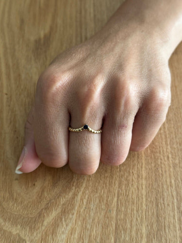 Bague 57.5 Bague or jaune et saphir 58 Facettes