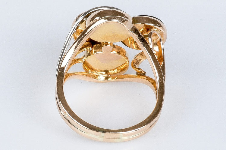 Bague 60 Bague en or rose 18 carats orné de 4 onyx et 13 diamants taille rond 58 Facettes BGDNB203