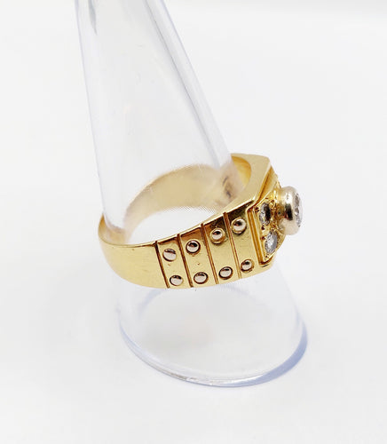 Bague 60 Bague chevalière Art Déco or jaune et diamants 58 Facettes A06309