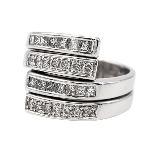 Bague 57 Bague Or blanc Diamant 58 Facettes 3073307CN