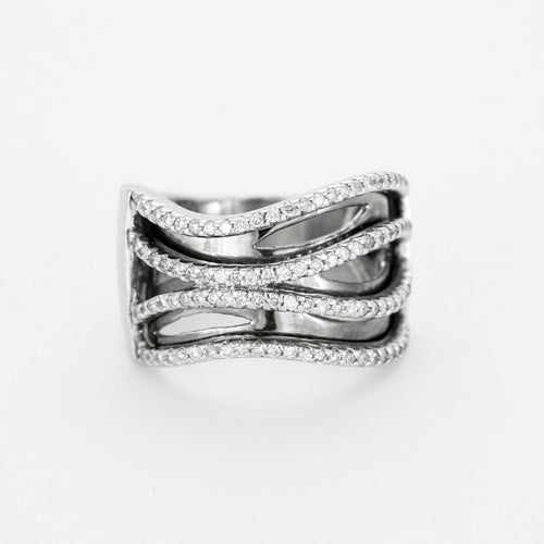 Bague 55 Bague or blanc diamants 58 Facettes RL05