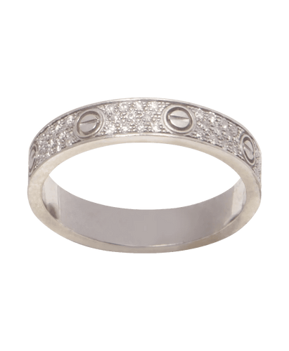 Pierścionek 58 Obrączka ślubna Cartier Białe złoto 18K diamenty 58 Facettes BO230553/PIERŚCIONEKLOVEPAVÉECARTIER