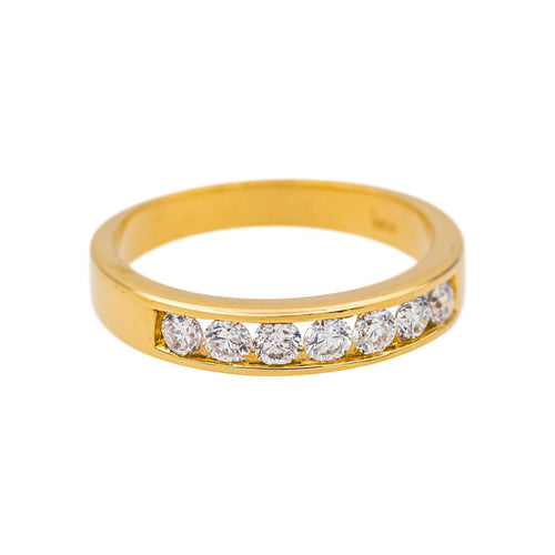 Inel Demi Verighetă Aur galben Diamant 