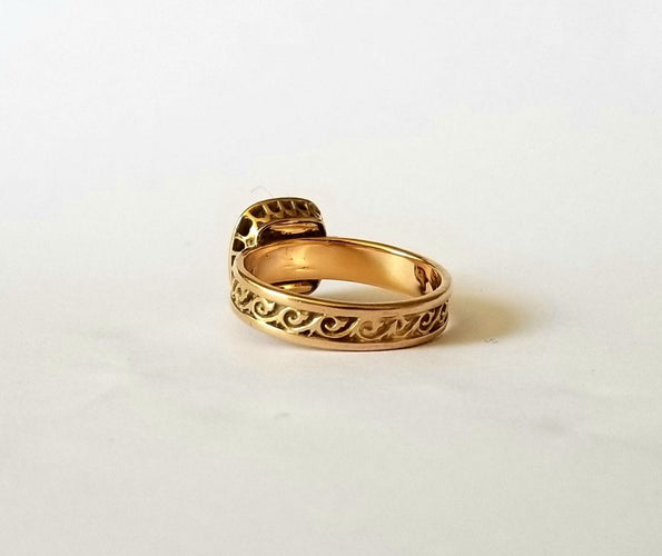 Bague 55 Bague or jaune 18k - Saphir 0.70 carats et perles - Tdd 55/56 - 5.41 grs 58 Facettes