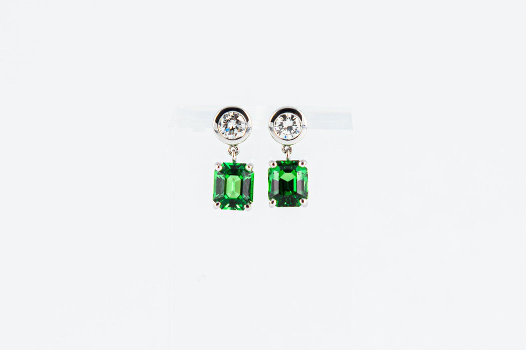 Boucles d'oreilles Pendants d'oreilles grenat tsavorite 58 Facettes 196349