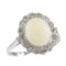 Bague 57 Bague de fiançailles vintage en platine avec diamants et opales 58 Facettes 21019-0035