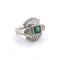 Bague 57 Bague en platine avec émeraude centrale et diamants environnants 58 Facettes