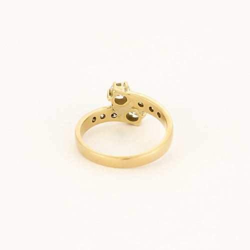 Bague 53 Bague "Toi et moi" en or jaune et diamants 58 Facettes LOR35262