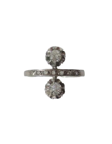 Bague 50 Bague Toi et Moi Belle Époque or blanc, platine, diamants 58 Facettes