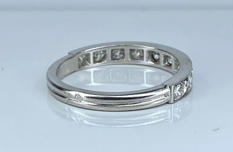 Půl Snubní prsten v Platina a diamanty