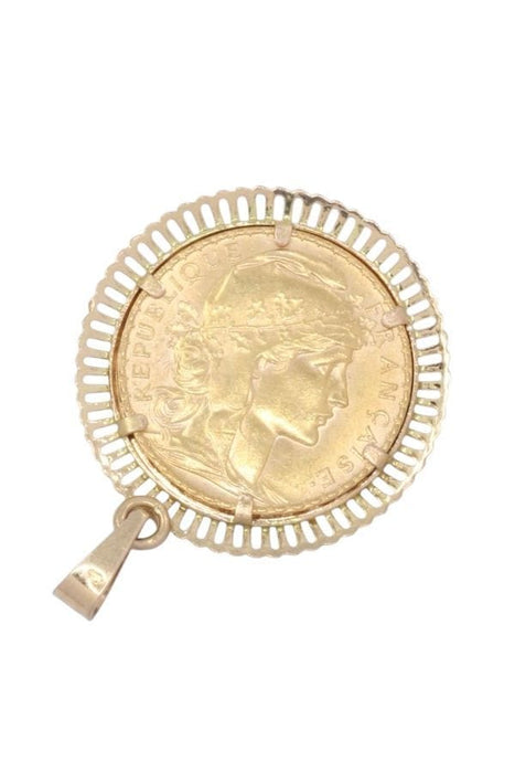 Pendentif Pendentif or jaune 20 francs marianne 58 Facettes 092371