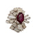Bague 50 Bague design rétro 1945-1950 en or avec diamants de 2,14 ct et rubis 58 Facettes Q323(966)