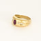Bague 55 Bague bandeau en or jaune, rubis et diamants 58 Facettes GU285