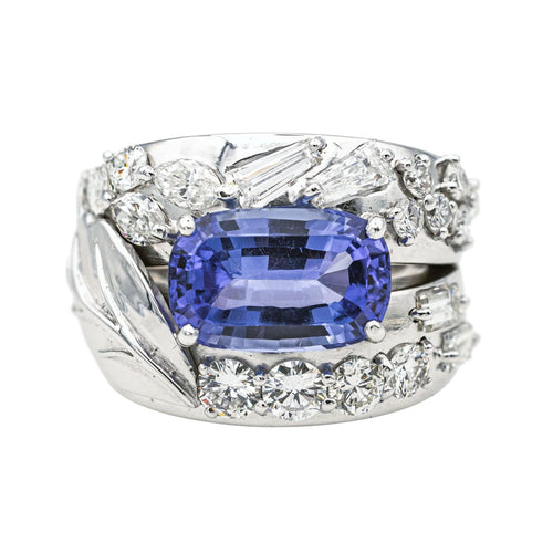 Bague 51 Bague Cocktail Or blanc Tanzanite, Diamant 58 Facettes 3411145CN
