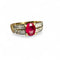 Bague 59 Bague en or jaune, rubis et diamants 58 Facettes